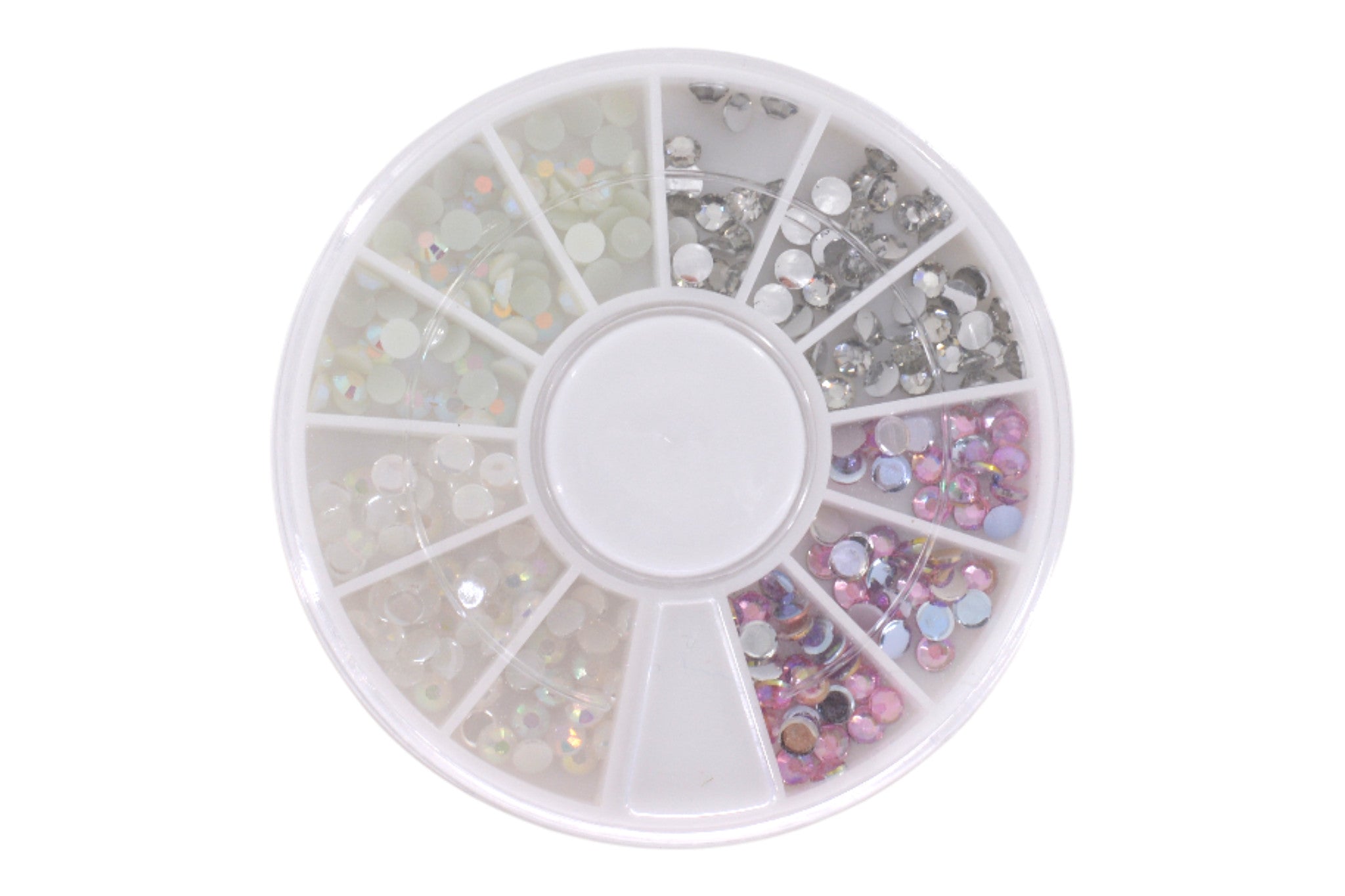 Carrousel Nail Art Strass Moyen Blanc Rose Argent OCIBEL