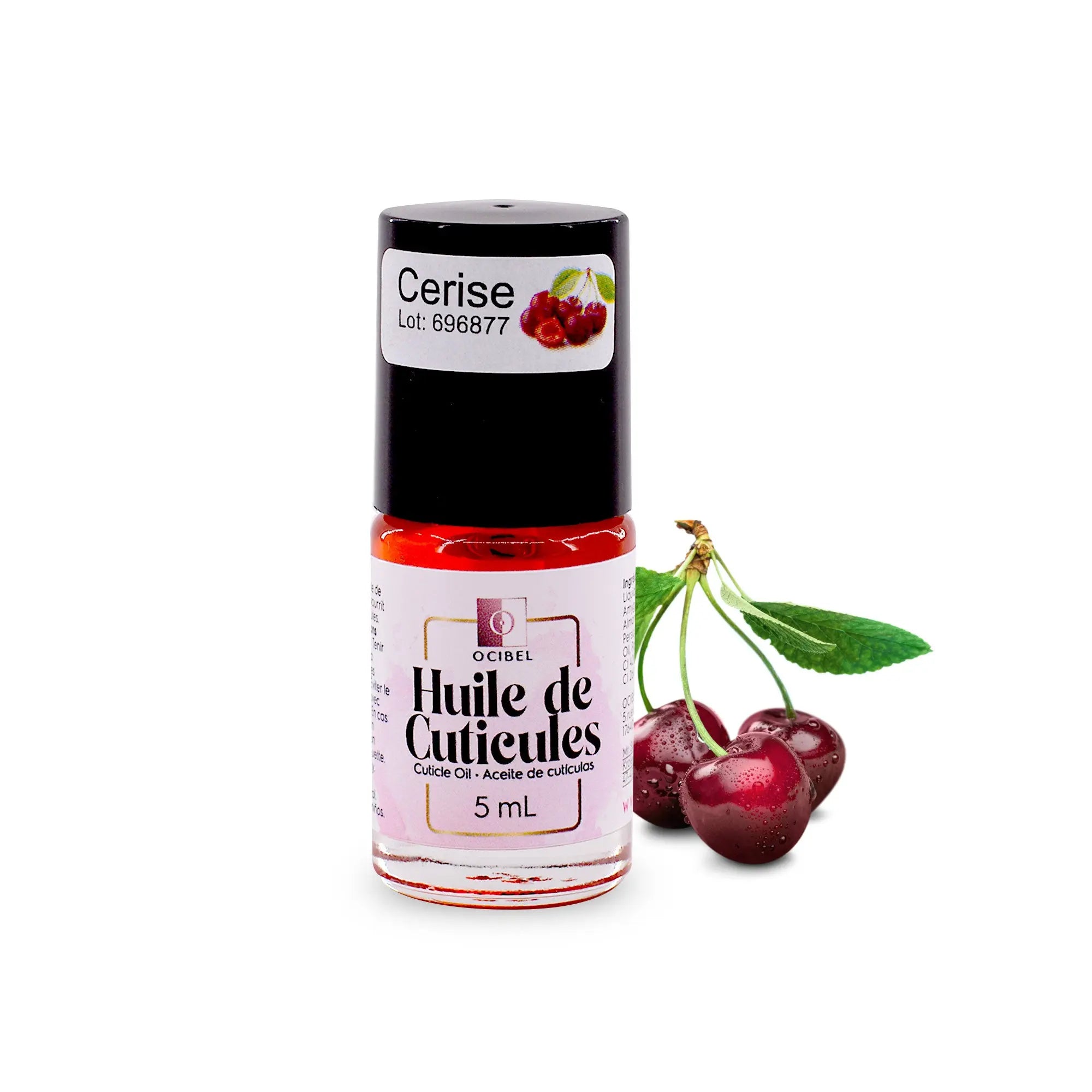 Huile cuticules Cerise 5ml – Soin ongles parfumé OCIBEL