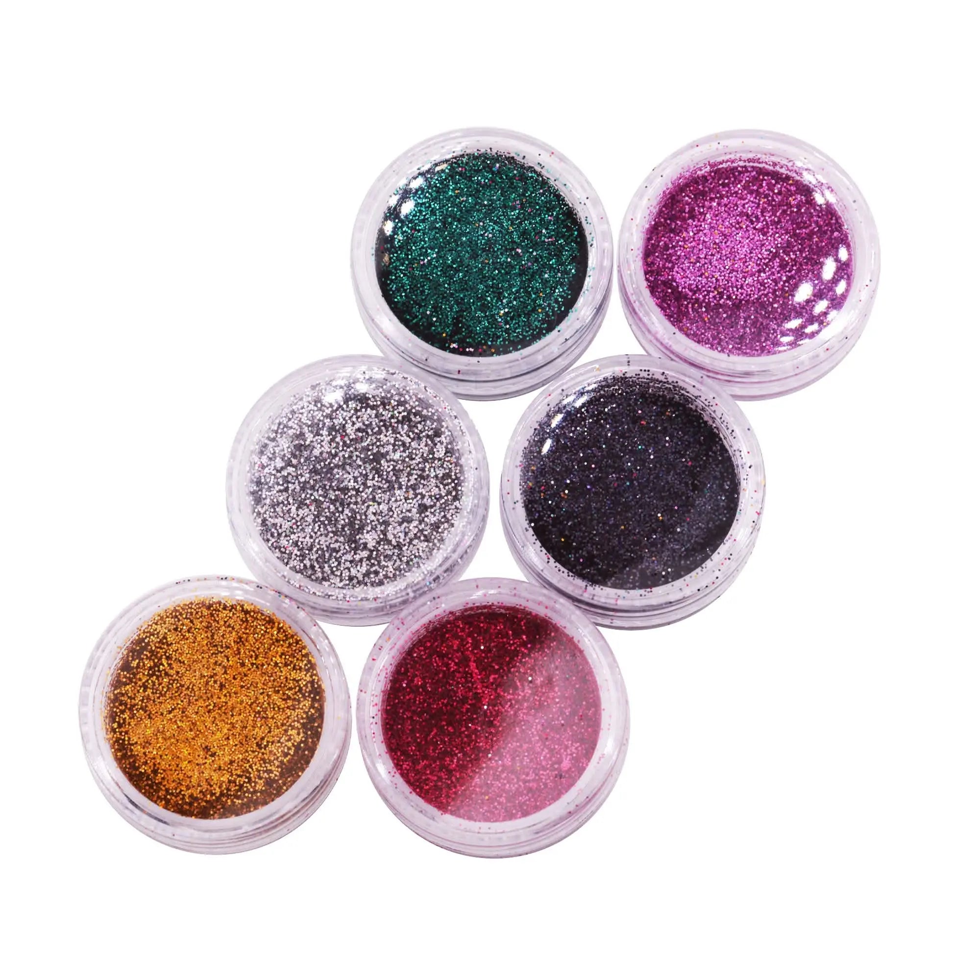 Lot de 6 Pots de Poudre Paillettes Glitter OCIBEL