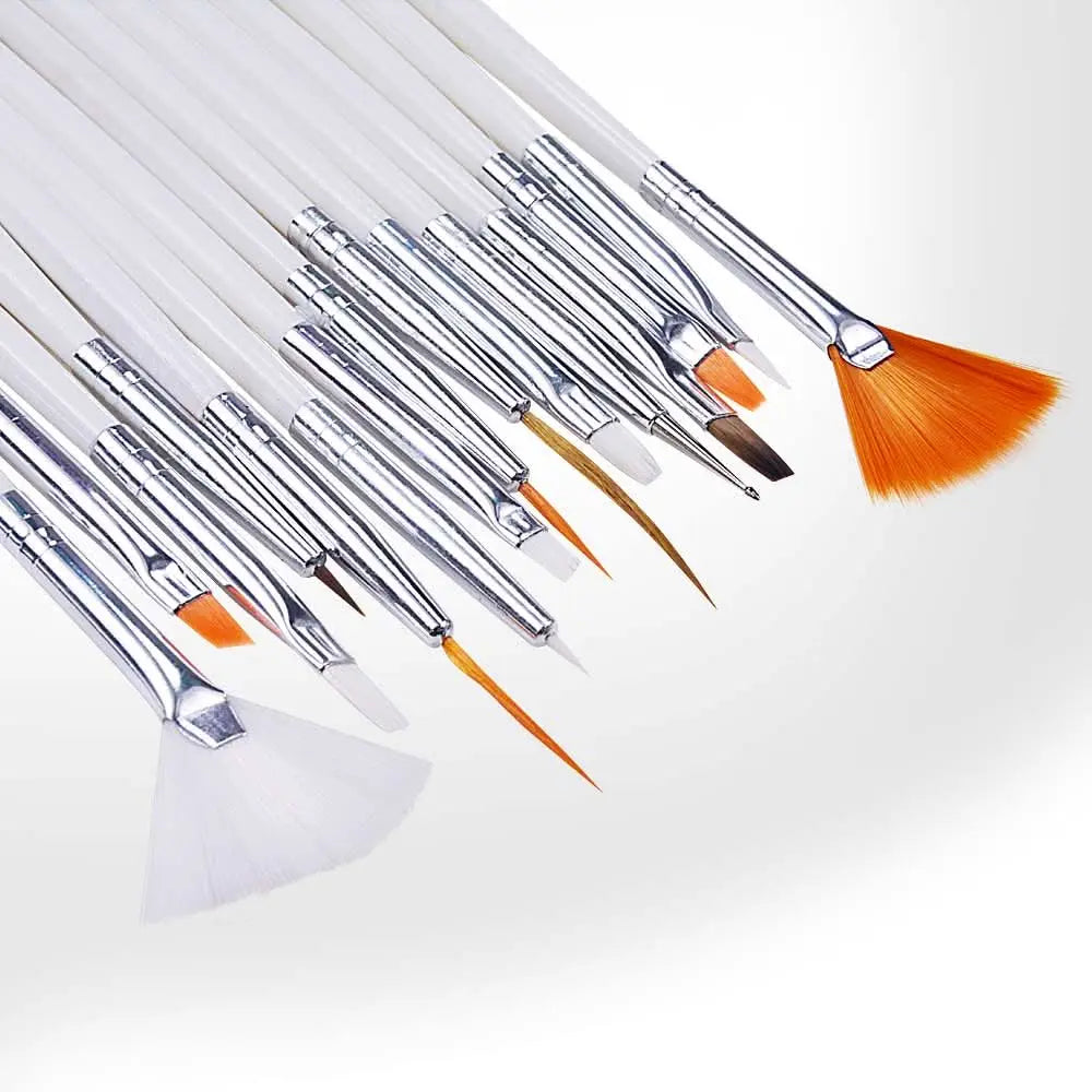 15 pinceaux Gel Nail Art Taille 3 / 4 / Liner / Eventail / Spot Swirl OCIBEL