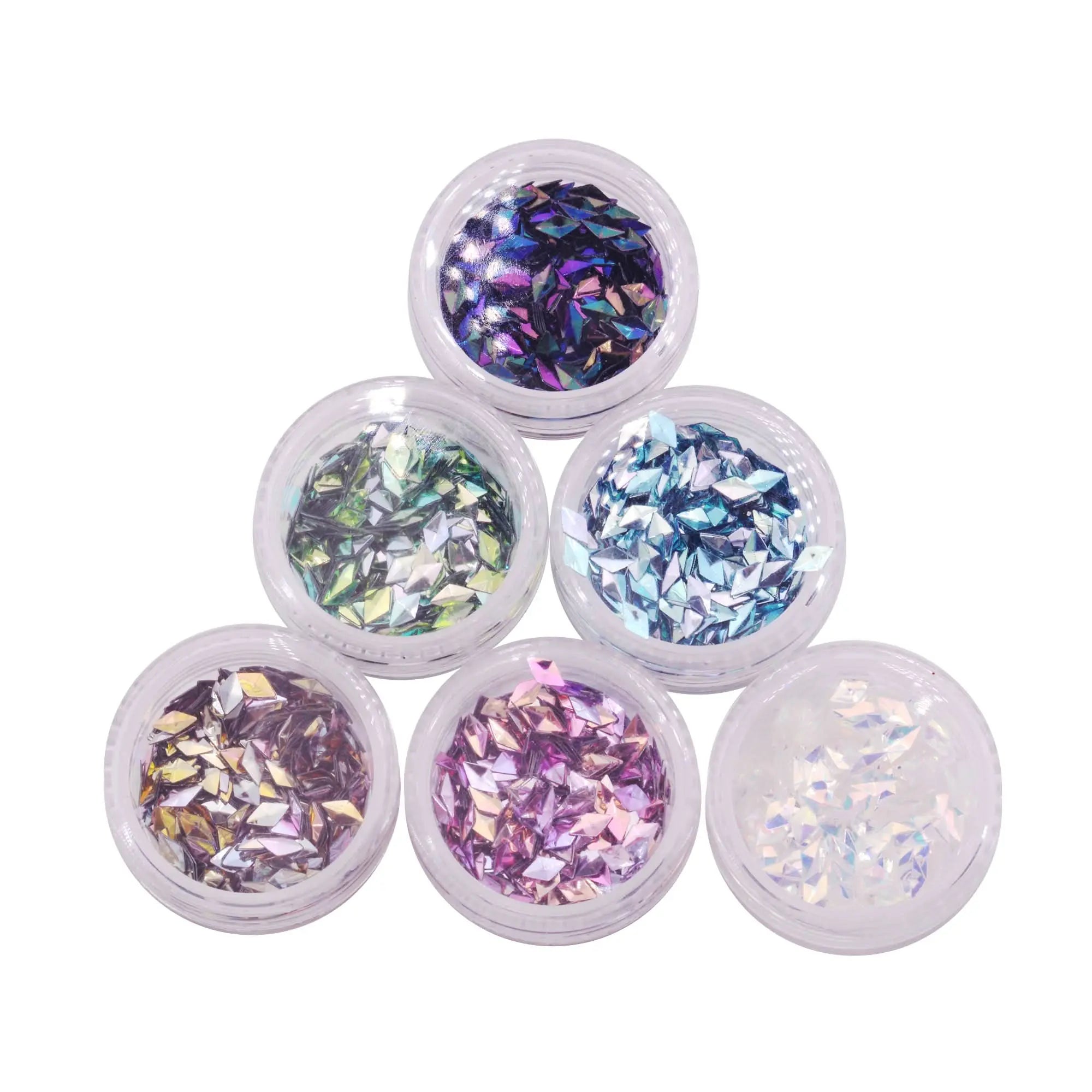 Lot de 6 Pots de Paillettes Losange Diamant 3D OCIBEL