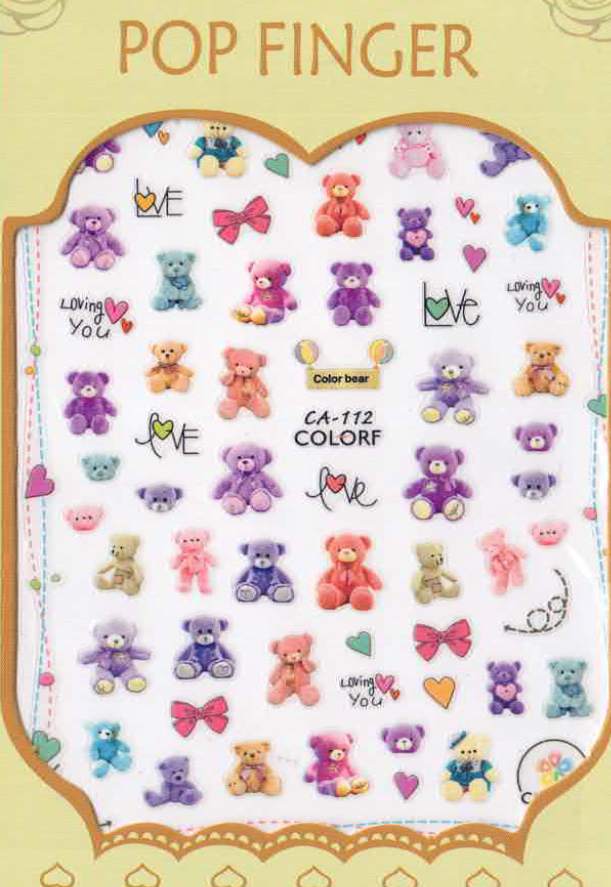 Planche Stickers Autocollant Peluche OCIBEL