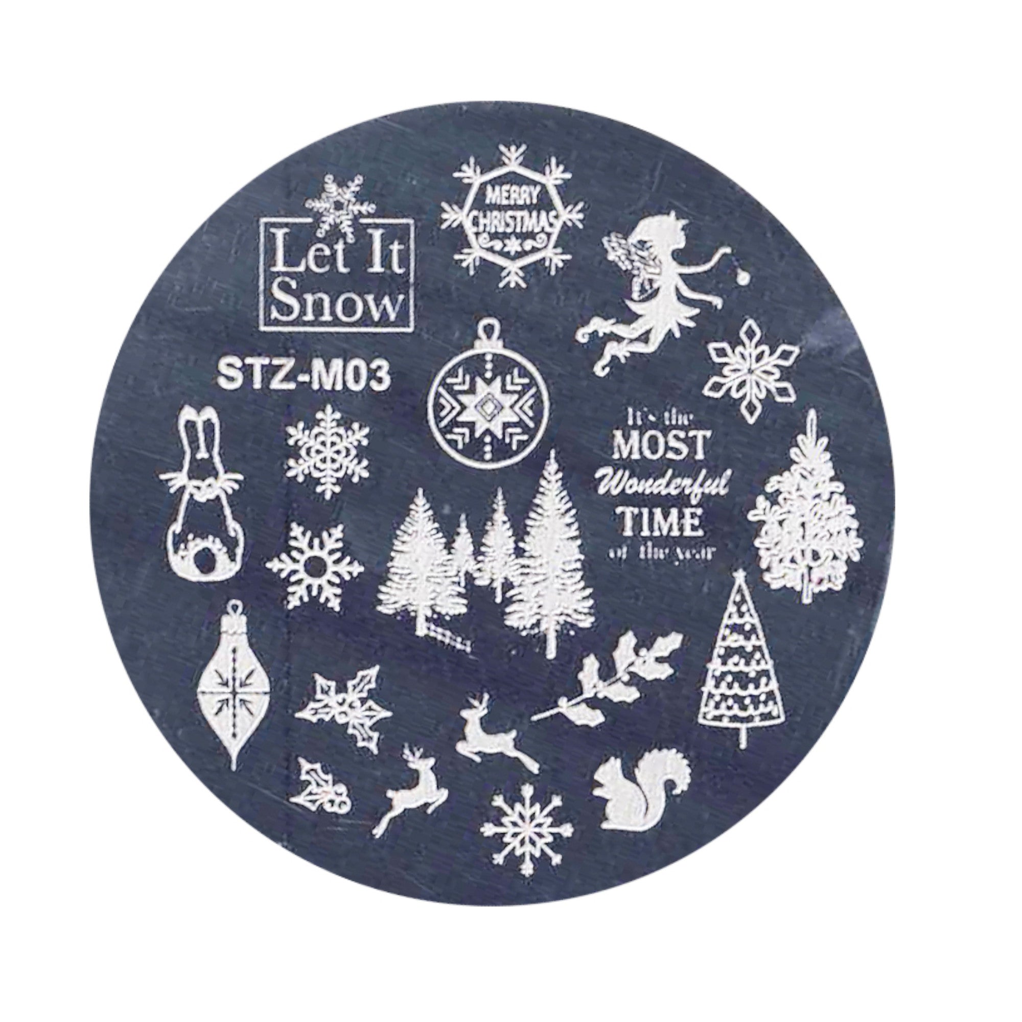 Plaque de Stamping pour Ongles Thème : Noël OCIBEL